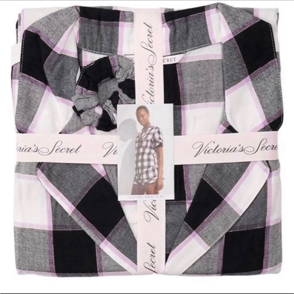NWT NEW Victoria Secret Buffalo Check Plaid Short Pajama Set XXL / 2XL HTF - Picture 3 of 5